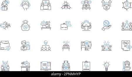 Collection d'icônes de ligne de compétence de tâche. Compétence, maîtrise, expertise, compétence, capacité, Efficacité, vecteur d'aptitude et illustration linéaire Illustration de Vecteur