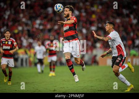 Rio de Janeiro, Brésil. 20th avril 2023. Au cours de Flamengo x Ñublense, un match valide pour la phase de groupe de la Copa Libertadores 2023, tenue au stade Maracanã, situé dans la ville de Rio de Janeiro (RJ), ce mercredi (19). Credit: Nayra Halm/FotoArena/Alay Live News Banque D'Images