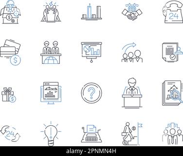 Collection d'icônes de ligne de gestion fiscale. Conformité, retenues, planification, exemptions, audit, Retours, Refunds vector et illustration linéaire. Revenu Illustration de Vecteur