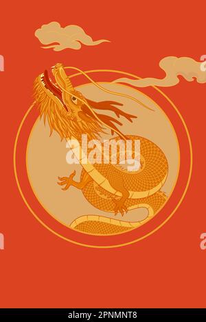 Illustration vectorielle du concept de l'année lunaire du Dragon Illustration de Vecteur