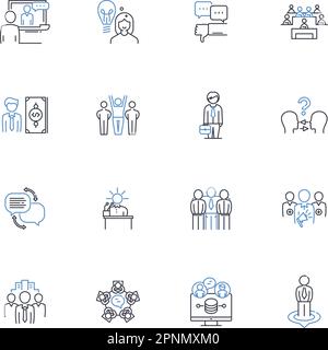 Collection d'icônes de ligne habilitant. Force, courage, inspiration, confiance, motivation, Résilience, vecteur de confiance en soi et illustration linéaire Illustration de Vecteur