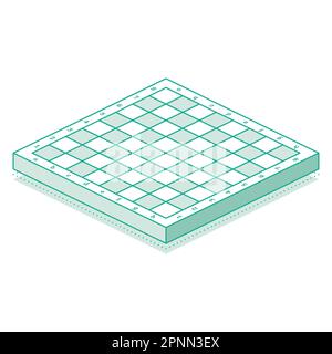 Échiquier pour contour isométrique. Illustration vectorielle. Icône ou symbole isolé sur blanc. Illustration de Vecteur