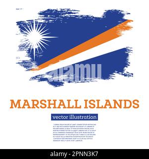 Drapeau des îles Marshall avec traits de pinceau. Illustration vectorielle. Jour de l'indépendance. Illustration de Vecteur