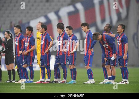 Tokyo, Japon. 15th avril 2023. Les joueurs du FC Tokyo semblent déprimés après le match de la Ligue 2023 J1 entre le FC Tokyo 1-2 Cerezo Osaka au stade Ajinomoto à Tokyo, Japon, 15 avril 2023. Credit: AFLO/Alay Live News Banque D'Images