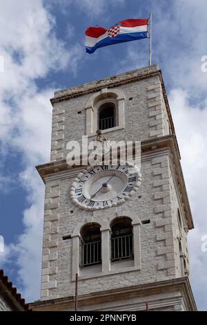 Église Saint-Jean-Baptiste (Crkva SV Ivan Krstitelj), Tour, Sibenik, Sibensko-Kninska, Croatie Banque D'Images