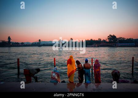 Kumbh Mela à Haridwar avec le Naga Saddhus. Banque D'Images
