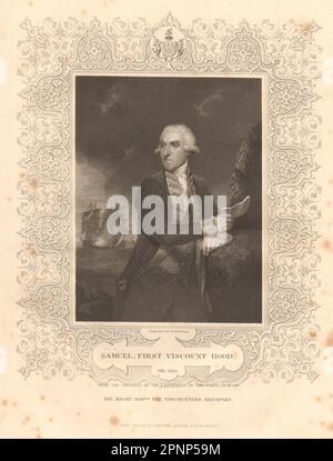 HISTOIRE BRITANNIQUE. Samuel, Viscount Hood. Guerre révolutionnaire américaine. TALLIS 1849 Banque D'Images