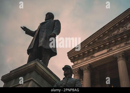 La statue d'Oliver Morton à Indianapolis, Indiana, États-Unis Banque D'Images