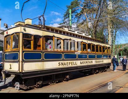 Chemin de fer de la montagne Snaefell, chemin de fer et transport de Manx Electric, Douglas, île de Man Banque D'Images