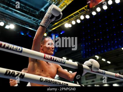 Photo du dossier datée du 04-09-2021 de l'ancien double champion du monde Josh Warrington, qui dit qu'il est « plus dur que jamais » alors qu'il cherche à retrouver sa carrière sur la bonne voie et à récupérer le titre de poids plume. Date de publication : jeudi 20 avril 2023. Banque D'Images