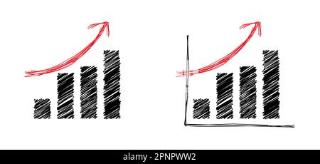 Graphique commercial ou bougie. Progression de la croissance de cartoon. Graphique financier avec graphique linéaire de tendance ascendante et nombres dans le marché boursier. Graphique du stock mar Banque D'Images