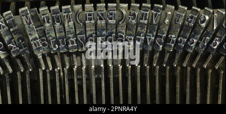 Fait partie des Typebars sur machine à écrire mécanique d'époque Banque D'Images