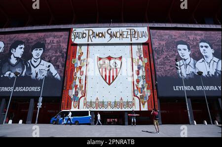 Vue générale du stade Ramon Sanchez-Pizjuan, Séville. Date de la photo: Jeudi 20 avril 2023. Banque D'Images
