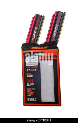 Patriot Viper DDR4 RAM mémoire ordinateur 2 16 Go Dual Channel Stick 3200 Banque D'Images