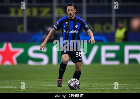 Milan, Italie. 20 avril 2023. Lors du match de deuxième match de football de la Ligue des champions de l'UEFA entre le FC Internazionale et le SL Benfica. Credit: Nicolò Campo/Alay Live News Banque D'Images