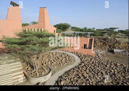 KENYA, Turkana, IT Campus de Loropio, Initiative Learning Lions, l'éducation numérique pour l'Afrique éloignée initié par le Prince Ludwig de Bavière, architecte du campus: Francis Kéré Banque D'Images