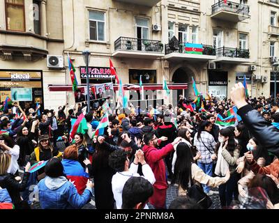 Bakou, Azerbaïdjan-10 novembre 2020 festivités et manifestations à Bakou en l'honneur de la victoire dans la guerre du Karabakh Banque D'Images