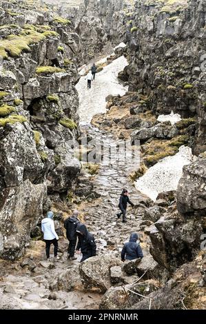 Parc national de Thingvellir dans le sud-est de l'Islande. Banque D'Images