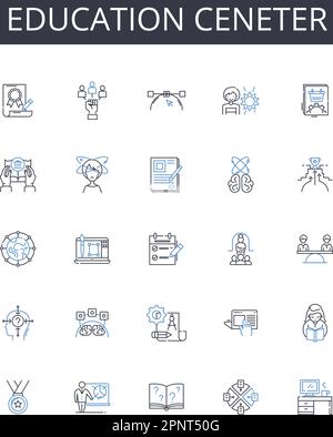 Collection d'icônes de ligne de ceneter d'éducation. Industriel, Equipement, Outils, atelier, Mécanique, Ingénierie, vecteur usine et illustration linéaire Illustration de Vecteur
