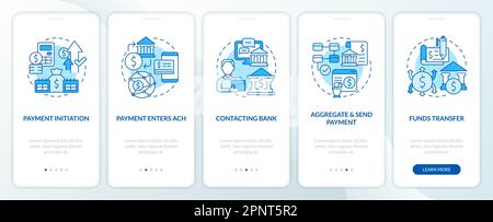 Écran bleu de l'application mobile d'intégration du processus de centre d'échange automatisé Illustration de Vecteur