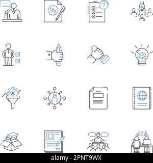 Collection d'icônes de ligne de techniques propriétaires. innovation, exclusivité, secret, avantage, stratégie, caractère distinctif, vecteur de protection et linéaire Illustration de Vecteur