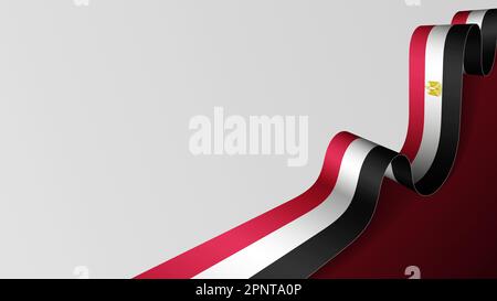 Arrière-plan du drapeau de ruban égyptien. Élément d'impact pour l'utilisation que vous voulez en faire. Illustration de Vecteur