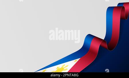 Arrière-plan drapeau de ruban des Philippines. Élément d'impact pour l'utilisation que vous voulez en faire. Illustration de Vecteur