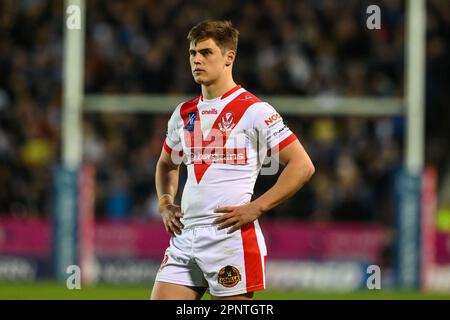 Jon Bennison #5 de St Helens pendant le match de la Super League de Betfred St Helens vs Warrington Wolves au stade de Totally Wicked, St Helens, Royaume-Uni, 20th avril 2023 (photo de Craig Thomas/News Images) Banque D'Images