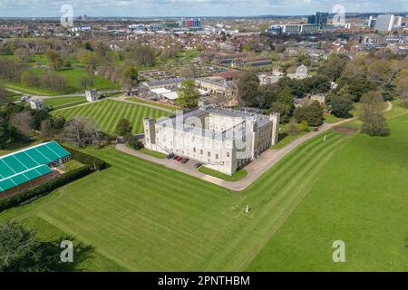 Vue aérienne de Syon House à Syon Park, Hounslow West Londres, Royaume-Uni. Banque D'Images