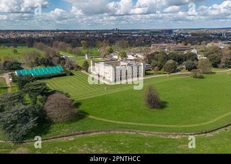 Vue aérienne de Syon House à Syon Park, Hounslow West Londres, Royaume-Uni. Banque D'Images