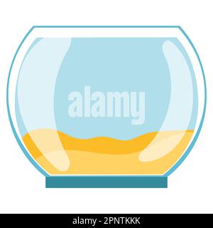Aquarium vide en forme de bol, aquarium rond. Illustration vectorielle Illustration de Vecteur