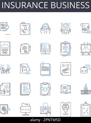 collection d'icônes de ligne de métier d'assurance. Développement durable, naturel, sans pesticide, écologique, sol, Compost, vecteur de biodiversité et linéaire Illustration de Vecteur
