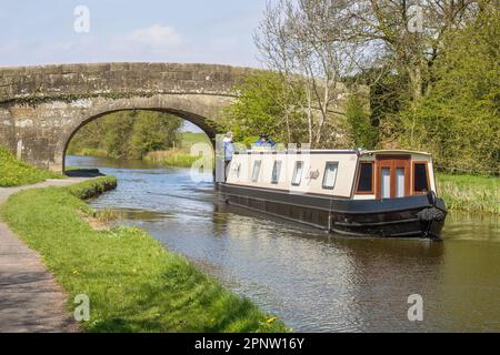 19.04.023 Lancaster, Lancashire, Royaume-Uni. Les amarres de la banque HEST sont situées sur le canal de Lancaster, à seulement trois kilomètres de la station balnéaire de Morecambe Banque D'Images