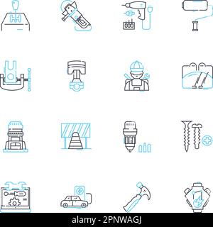 Ensemble d'icônes linéaires de la austenance. Nourriture, nourriture, combustible, Nutrition, grub, Fare, edibles Line Vector et concept Signs. Provisions,subsistance,rations Illustration de Vecteur