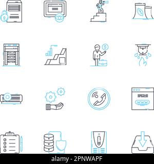 Ensemble d'icônes linéaires de fidélisation des clients. Fidélité, engagement, satisfaction, répétition, relation, Confiance, vecteur de ligne de programmes de fidélité et signes de concept Illustration de Vecteur