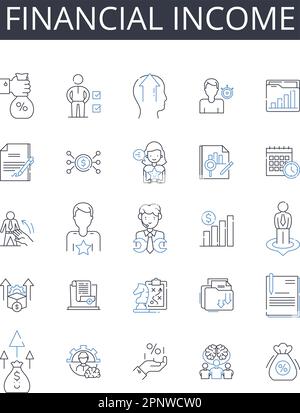 Collection d'icônes de ligne de revenu financier. Unité, Fraternité, solidarité, Partenariat, coopération, Alliance, vecteur Harmony et illustration linéaire Illustration de Vecteur