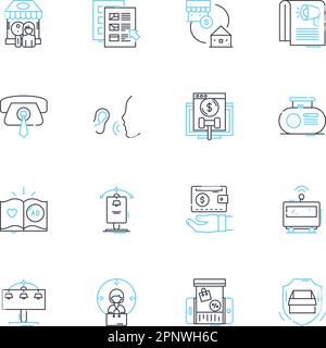 Jeu d'icônes linéaires du lendemain de Noël. Vente, achats, réductions, économies, offres, Panneaux vecteur et concept hiver, Canada. Tradition, cadeaux, contour des fêtes Illustration de Vecteur