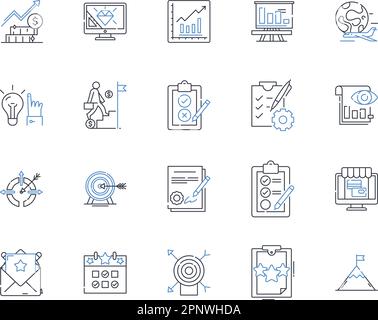 Collection d'icônes de ligne de contrôle client. Autonomisation, autonomie, indépendance, choix, préférence, Liberté, vecteur de flexibilité et illustration linéaire Illustration de Vecteur