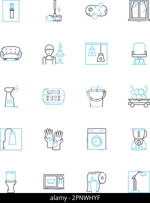 Ensemble d'icônes linéaires de l'armoire. Rangement, cuisine, bois, Design, Meubles, Organiseur, vecteur de ligne personnalisé et signes de concept. Blanc, Pantry, contour des étagères Illustration de Vecteur