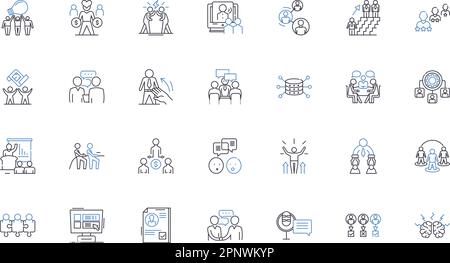Collection d'icônes de ligne du personnel d'assistance. Assistants, défenseurs, SIDA, alliés, préposés, Soignants, vecteur Champions et illustration linéaire Illustration de Vecteur