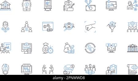 collection d'icônes de la ligne de gestion des marchandises. Inventaire, ventes, tarification, analyse, prévision, Réapprovisionnement, vecteur d'allocation et linéaire Illustration de Vecteur