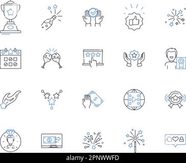 Collection d'icônes de ligne de profit. Revenu, revenu, gain, avantage, bénéfice, Retour, vecteur de bénéfice et illustration linéaire. Rendement,Net,lucratif contour Illustration de Vecteur