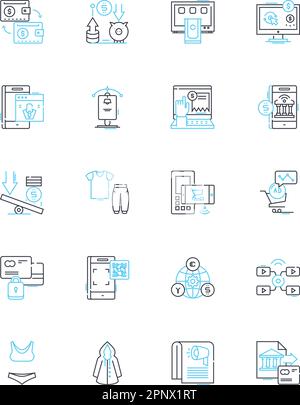 Icônes linéaires des options de paiement définies. Crédit, débit, PayPal, Venmo, Apple Pay, Google Pay, vecteur de ligne Bitcoin et signes de concept. Crypto-monnaie,Banque,fil Illustration de Vecteur