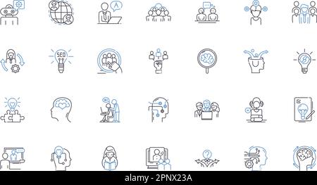 Collection d'icônes de ligne d'esprit logique. Raisonnement, analytique, critique, rationnel, intelligence, Vecteur logique, de calcul et illustration linéaire Illustration de Vecteur