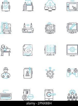 Ensemble d'icônes linéaires de l'instrument. Piano, Guitare, trompette, Saxoph, batterie, Violon, vecteur de ligne de flûte et signes conceptuels. Illustrations des contours Bass, Cello et Harp Illustration de Vecteur