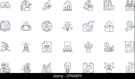 Collection d'icônes de ligne d'estimation financière. Projection, prévision, budgétisation, analyse, modélisation, Calcul, vecteur d'évaluation et linéaire Illustration de Vecteur