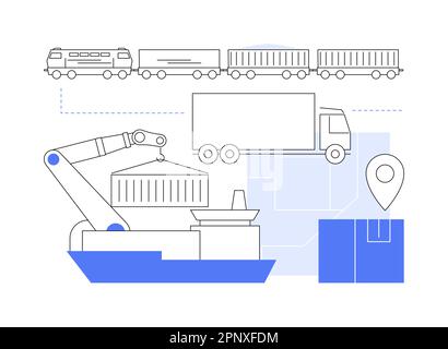 Illustration du vecteur de concept abstrait de transport de conteneur. Illustration de Vecteur