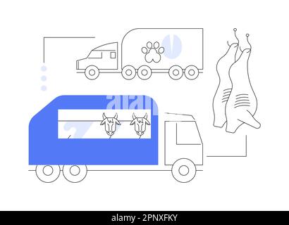 Transport des animaux concept abstrait illustration vectorielle. Illustration de Vecteur