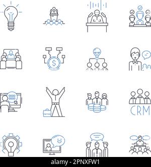 Collection d'icônes de métier. Fait à la main, Artisan, créativité, compétence, Tradition, Qualité, vecteur d'innovation et illustration linéaire. Talent, conception Illustration de Vecteur