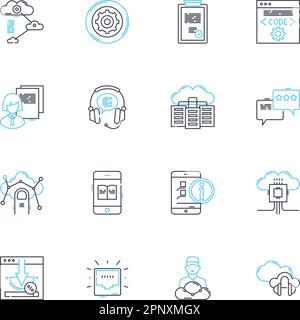 Ensemble d'icônes linéaires des services de recrutement. Talent, embauche, recrutement, recherche d'effectif, emploi, Emploi, vecteur de ligne RH et signes conceptuels. Dotation, placement Illustration de Vecteur